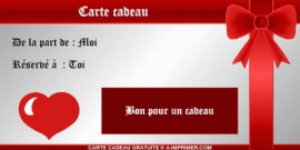 Une carte cadeau pour votre amour