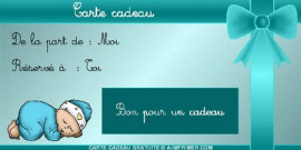 Une carte cadeau pour un joli petit b�b�