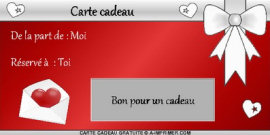 Une carte cadeau pour votre amour