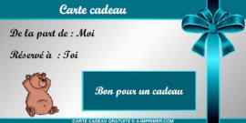 Une carte cadeau pour un chouette petit garon