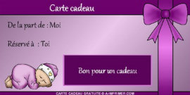 Une carte cadeau pour une jolie petite fille